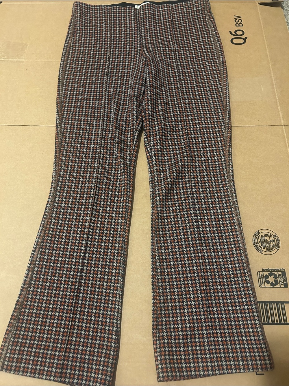 Maeve “the Margot” Anthropologie Houndstooth Boot-Cut Pants in Brown/Black